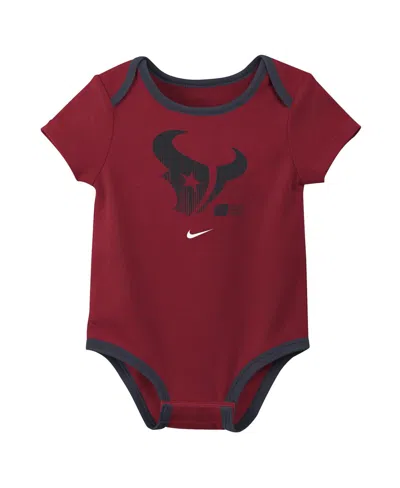 Nike Baby Boys And Girls 3-pack C.j. Stroud Houston Texans Name Number Bodysuit Set In Multi