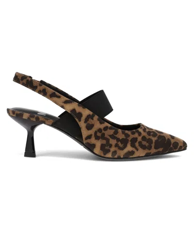 Mia Women's Nicolette Slingback Kitten Heel Pumps In Animal Print