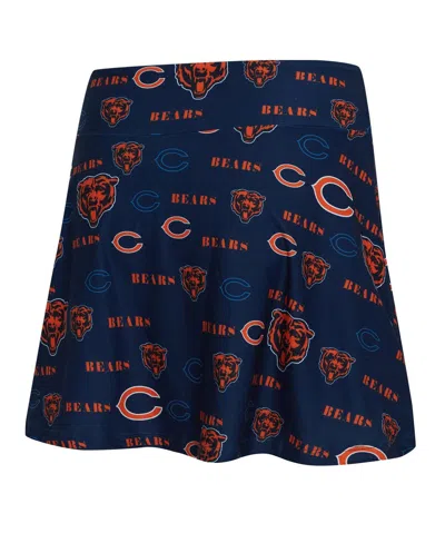 Concepts Sport Women's Navy Chicago Bears Mosaic Allover Print Skort In Blue