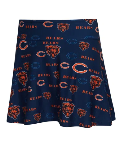 Concepts Sport Women's Navy Chicago Bears Mosaic Allover Print Skort In Blue