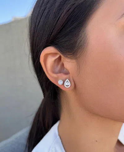 Adornia Set Of 2 Assorted Cubic Zirconia Stud Earrings In Silver