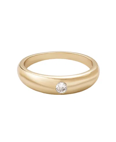 Adornia 14k Gold Plated Cz Chubby Band Ring In Gold