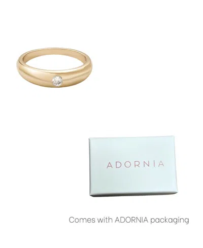 Adornia 14k Gold Plated Cz Chubby Band Ring In Gold