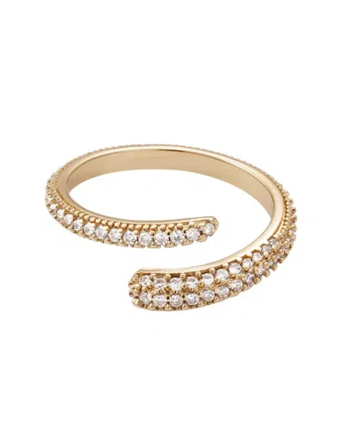 Adornia 14k Plated Cz Overlapping Pave Bands Ring In Gold