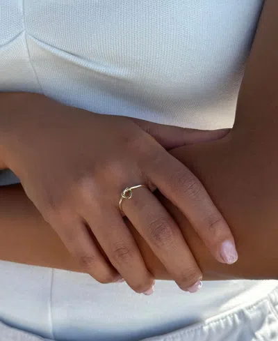 Adornia 14k Gold Plated Heart Knot Ring In Gold