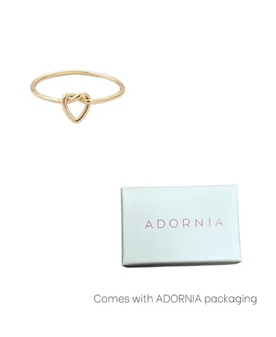 Adornia 14k Gold Plated Heart Knot Ring In Gold