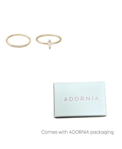 Adornia 14k Gold Plated Cz Marquis Ring Set In Gold