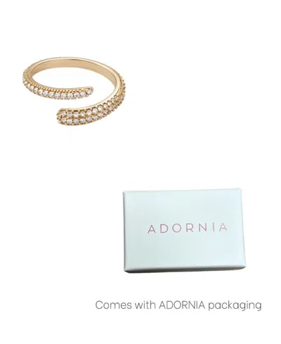 Adornia 14k Plated Cz Overlapping Pave Bands Ring In Gold