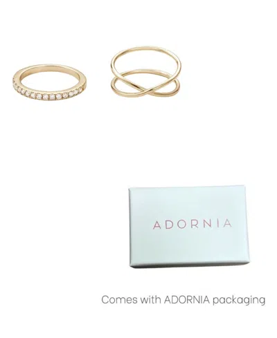 Adornia Gold Cubic Zirconia X And Eternity Ring Set In Gold