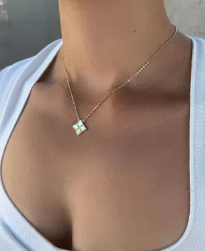 Adornia 14k Plated Pointed Clover Necklace In Gold