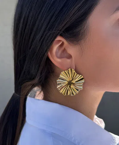 Adornia Tarnish Resistant 18k Gold Plated Burst Stud Earrings In Gold