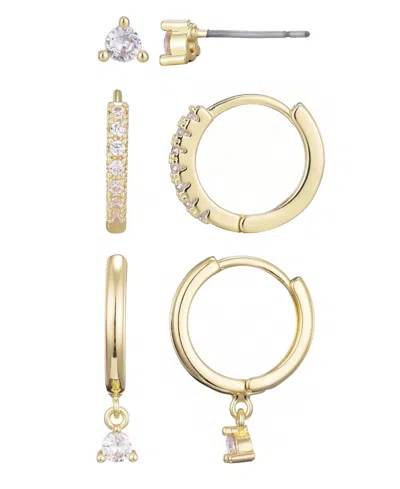 Adornia Gold Cubic Zirconia Earring Set In Multi