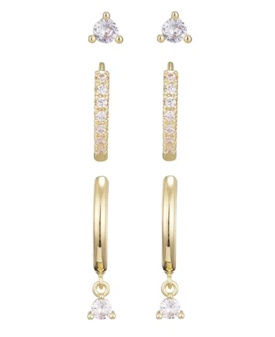 Adornia Gold Cubic Zirconia Earring Set In Multi