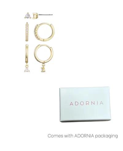 Adornia Gold Cubic Zirconia Earring Set In Multi