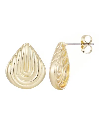 Adornia 14k Plated Deco Stud Earrings In Gold