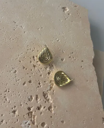 Adornia 14k Plated Deco Stud Earrings In Gold