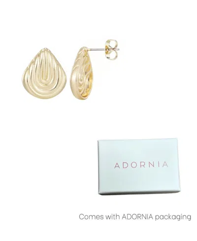 Adornia 14k Plated Deco Stud Earrings In Gold