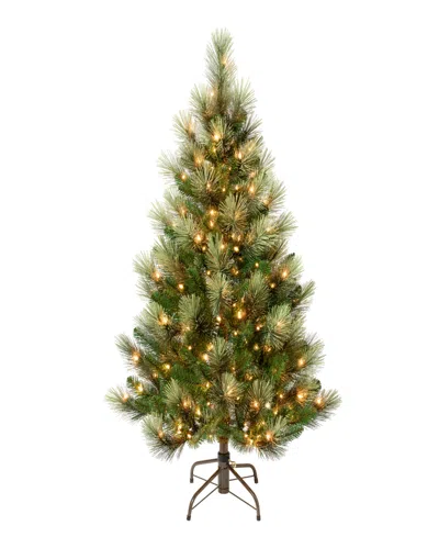 National Tree Company 4.5 Ft. Pre-lit Charleston Pine Hinged Tree In Green