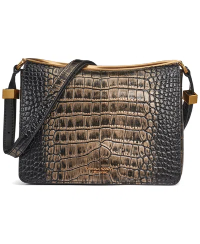 Donna Karan Jericho Metallic Croc Convertible Shoulder Bag In Multi