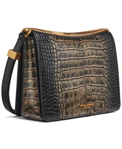 Donna Karan Jericho Metallic Croc Convertible Shoulder Bag In Multi