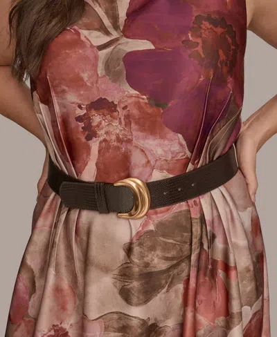 Donna Karan Plus Size Printed Midi Dress In Multi