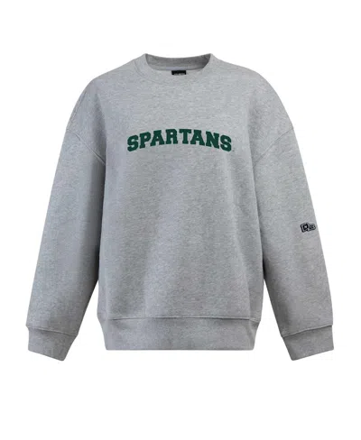 Hype And Vice Women's Heather Gray Michigan State Spartans Offside Pullover Sweatshirt In Gray