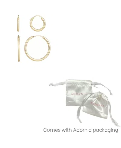 Adornia 14k Plated Set Of 2 Endless Hoop Earrings In Gold