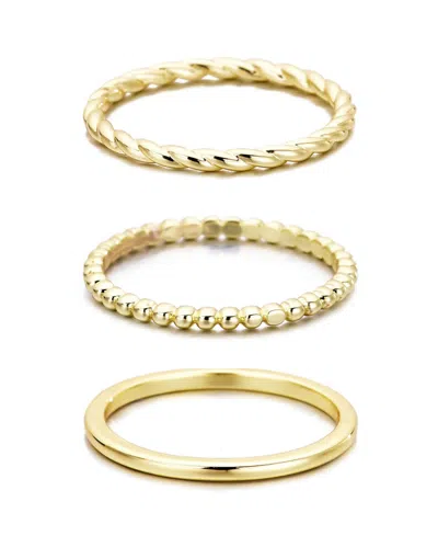 Adornia 14k Plated Thin Stacking Band Set Ring In Gold