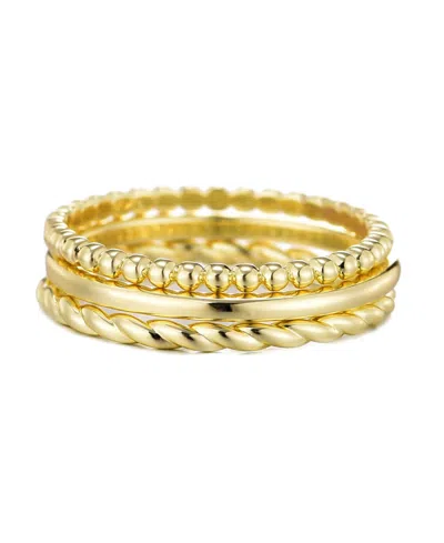 Adornia 14k Plated Thin Stacking Band Set Ring In Gold