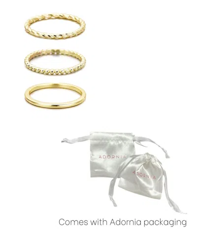 Adornia 14k Plated Thin Stacking Band Set Ring In Gold