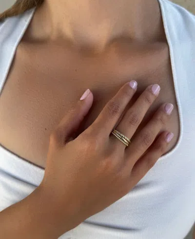 Adornia 14k Plated Thin Stacking Band Set Ring In Gold