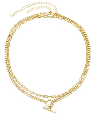 Adornia Gold Toggle And Paperclip Set Of Two Necklaces In Gold