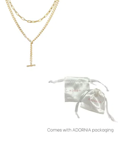 Adornia Gold Toggle And Paperclip Set Of Two Necklaces In Gold