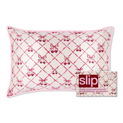 Slip Pure Silk Queen Pillowcase Lace Trim In Multi