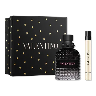 Valentino Uomo Born In Roma Eau De Toilette 2-piece Gift Set With Travel Spray In Black
