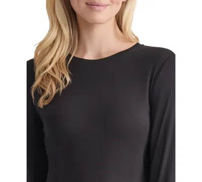 Jones New York Crewneck Long Sleeve T-shirt In Black