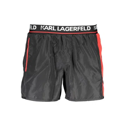 Karl Lagerfeld Black Polyester Swimwear In Black