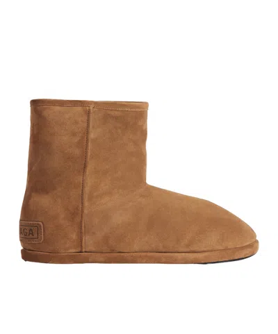 Balenciaga Suede Ankle Boots Round Toe In Brown