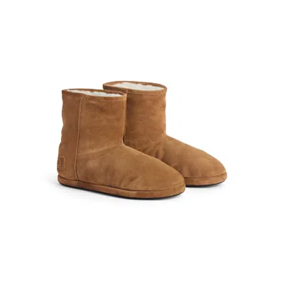 Balenciaga Suede Ankle Boots Round Toe In Brown