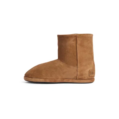 Balenciaga Suede Ankle Boots Round Toe In Brown