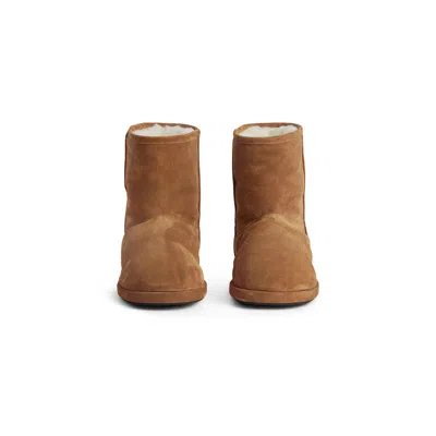 Balenciaga Suede Ankle Boots Round Toe In Brown
