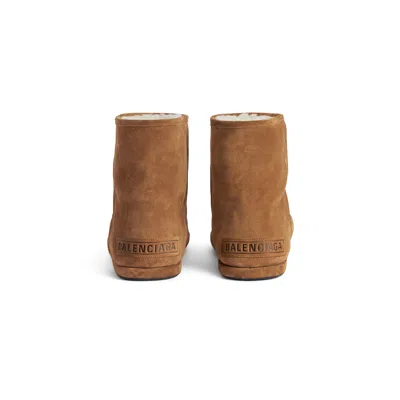 Balenciaga Suede Ankle Boots Round Toe In Brown