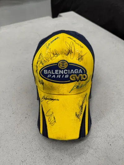 Balenciaga Banana Distressed Cotton Twill Baseball Cap In Multi