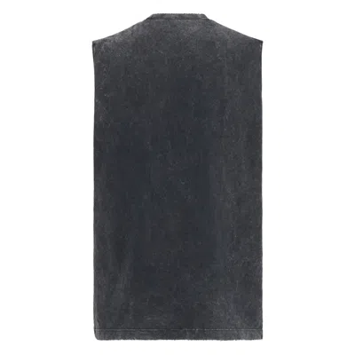 Dsquared2 D2 X Magliano Black Crew Neck Top With Logo Lettering And Front Print In Cotton Man In Multi