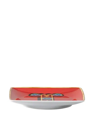 Versace Holiday Alphabet Canape Dish In Red