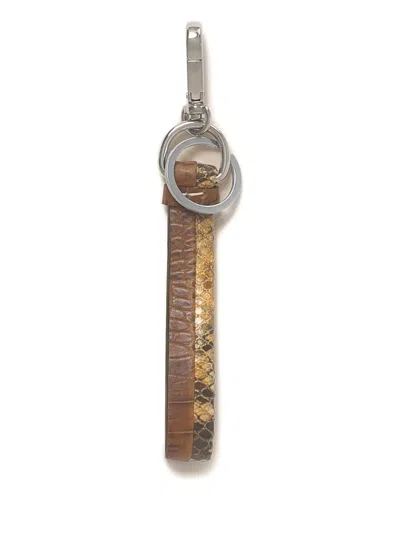 Marni Leather Keyring In Brown