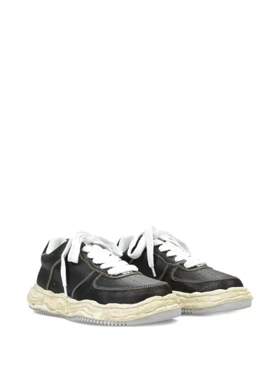 Miharayasuhiro Wayne Low Cracking Black Low-top Sneaker In Black