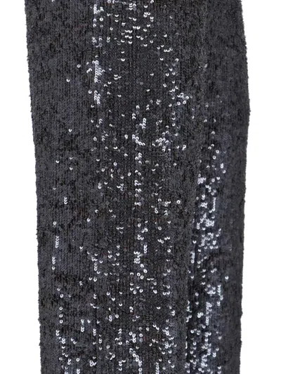 P.a.r.o.s.h Straight-leg Trousers With Sequined Surface In Black