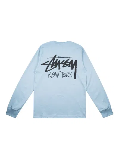 Stussy New York Long Sleeves T-shirt In Blue