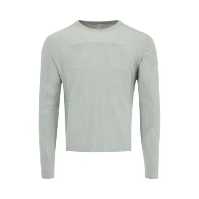 Pre-owned Rick Owens Ribbed Geo Sweatshirt 'washed Indigo' | Blue | Men's Size Xl